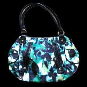 Nine & Co Grab and Go HandBag Purse Green White Blur Tie Die Front Pockets